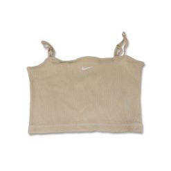 Koszulka damska Nike Sportswear Essential Rib Crop Top. Brązowe koszulki damskie Nike, bez wzorów, bez kołnierzyka, bez ramiączek. Za 62.00 zł.