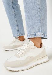 Beżowe Sneakersy na Piankowej Podeszwie Dejana. Brązowe obuwie sportowe damskie Born2be, bez zapięcia. Za 89.99 zł.