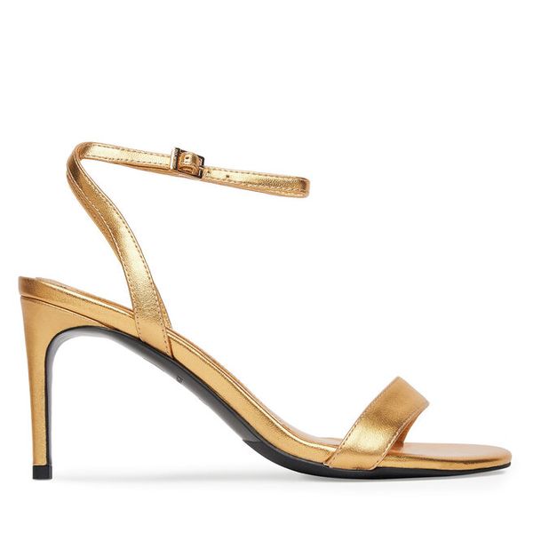 Sandały Eva Minge. Żółte sandały damskie Eva Minge, bez wzorów, bez obcasa, na szpilce, bez zapięcia. Za 429.99 zł.