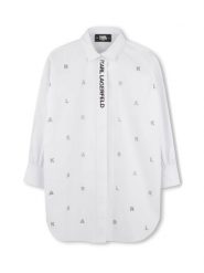 Karl Lagerfeld Kids Sukienka koszulowa Z30463 S Biały Relaxed Fit. Białe sukienki dziewczęce Karl Lagerfeld Kids, bez wzorów, z bawełny, bez ramiączek, koszulowe. Za 419.99 zł.