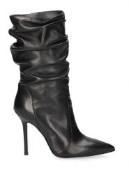 Liu Jo Skórzane kozaki w kolorze czarnym rozmiar: 40. Czarne kozaki damskie Liu Jo, na zimę, ze skóry, bez obcasa, na szpilce, bez zapięcia. Za 665.60 zł.