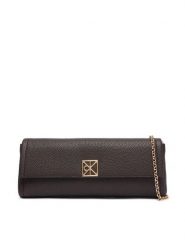 Calvin Klein Torebka Emblem Hw Pebble Clutch LV04F3740G Brązowy. Brązowe torebki wieczorowe damskie Calvin Klein, bez wzorów, ze skóry, bez dodatków. Za 489.99 zł.
