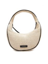Calvin Klein Torebka Pinched Raffia Medium Shoulder B LV04F3079G Beżowy. Brązowe torebki klasyczne damskie Calvin Klein, z tworzywa sztucznego, bez dodatków. Za 249.99 zł.