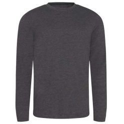 Koszulka Z Długim Rękawem Dla Dorosłych Unisex Triblend. Czarne bluzki damskie AWDIS, xl, bez wzorów, bez kołnierzyka, bez ramiączek. Za 84.99 zł.