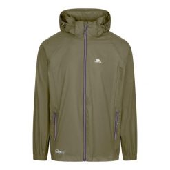 Kurtka Unisex Qikpac X Rozpinana. Zielone kurtki damskie Trespass, xs, bez wzorów, z materiału, z kapturem. Za 163.99 zł.