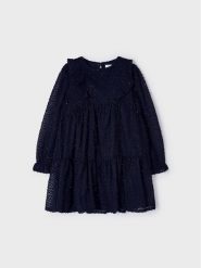 Mayoral Sukienka codzienna 4.927 Granatowy Regular Fit. Niebieskie sukienki dziewczęce Mayoral, bez wzorów, z syntetyku, bez ramiączek, proste. Za 149.99 zł.