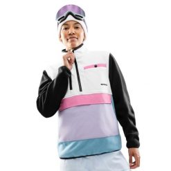 Damska bluza polarowa ze stójką Siroko Vinicunca-W White. Białe bluzy damskie SIROKO, bez wzorów, z polaru, bez kaptura. Za 252.00 zł.