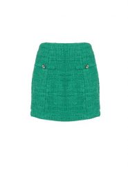 Guess Spódnica "Dianne" | Q3GD32WFGM0 | Kobieta | Zielony. Zielone spódnice damskie Guess, m, z aplikacjami, z poliesteru, eleganckie, mini. W wyprzedaży za 299.00 zł.