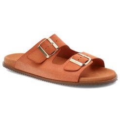Pomarańczowe Klapki Hee Stylowe Obuwie Damskie. Brązowe klapki damskie Hee, bez wzorów, z zamszu, bez obcasa, bez zapięcia. Za 309.00 zł.