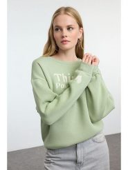 Trendyol Bluza w kolorze zielonym rozmiar: L. Zielone bluzy damskie Trendyol, l, bez wzorów, bez kaptura. Za 130.99 zł.