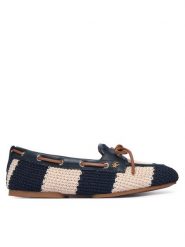 Tommy Hilfiger Mokasyny Th Flex FW0FW09506 Granatowy. Niebieskie mokasyny damskie Tommy Hilfiger, z materiału, bez obcasa. Za 569.99 zł.
