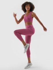 4F Legginsy treningowe 7/8 z wysokim stanem damskie - fioletowe XS. Czerwone legginsy damskie 4F, s, bez wzorów, z dzianiny. W wyprzedaży za 69.99 zł.