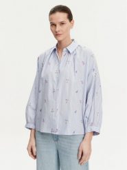Weekend Max Mara Koszula Gilly 2515111132 Błękitny Relaxed Fit. Niebieskie koszule damskie Weekend Max Mara, bez wzorów, z bawełny, bez kołnierzyka, bez ramiączek. Za 639.99 zł.