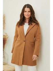 Curvy Lady Płaszcz przejściowy w kolorze karmelowym rozmiar: 48/50. Brązowe płaszcze damskie Curvy Lady, bez wzorów, bez kaptura. Za 131.74 zł.