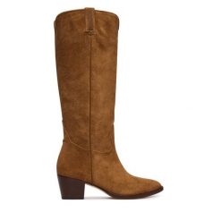 Kozaki LAUREN RALPH LAUREN. Brązowe kozaki damskie Lauren Ralph Lauren, bez obcasa, na słupku, bez zapięcia. Za 1,499.00 zł.