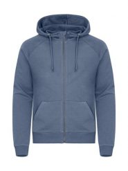 Clique Miami PRO Hoody Full Zip bluza z kapturem z French terry – Steel Blue. Niebieskie bluzy damskie CLIQUE, xs, bez wzorów, z bawełny, z kapturem. Za 223.02 zł.