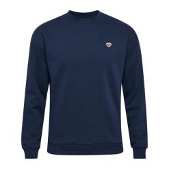 Luźna bluza z okrągłym dekoltem Hummel Bee. Niebieskie bluzy damskie Hummel, xs, z aplikacjami, z bawełny, bez kaptura. Za 216.35 zł.