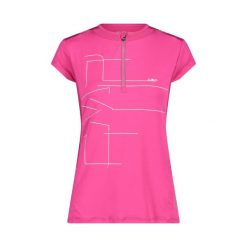 Kobiece pół-zamek koszulka CMP. Czerwone koszulki sportowe damskie CMP, xs, bez wzorów, bez ramiączek, rowerowe. Za 201.00 zł.