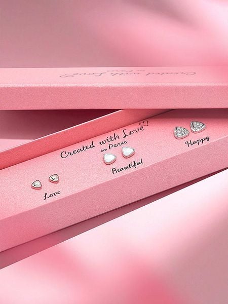 Created with Love 3-częściowy zestaw kolczyków-wkrętek "Lily" z cyrkoniami rozmiar: onesize. Szare kolczyki damskie Created with Love, z cyrkonią, srebrne. Za 56.99 zł.