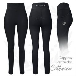 Legginsy jeździeckie z pełnym lejem silikonowym JD ATTACK Cathrine czarne. Czarne legginsy damskie JD ATTACK, l, bez wzorów, z elastanu. Za 249.99 zł.