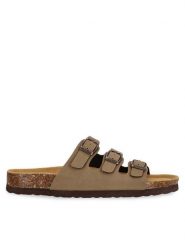 CRUZ Klapki Santa CR192185 Beżowy. Brązowe klapki damskie CRUZ, bez wzorów, ze skóry, bez obcasa, bez zapięcia. Za 209.99 zł.