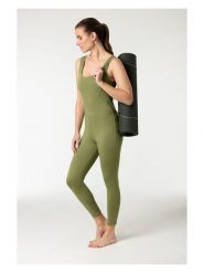 Super.natural Kombinezon funkcyjny "Liquid Flow" w kolorze khaki rozmiar: XS. Brązowe kombinezony damskie super.natural, xs, bez wzorów, z materiału, bez kołnierzyka, bez ramiączek. Za 252.99 zł.