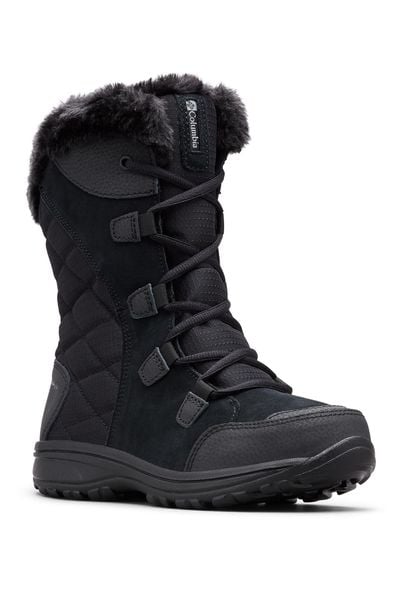 Buty Columbia Ice Maiden Ii. Czarne obuwie trekkingowe damskie Columbia, z materiału, przed kolano, bez zapięcia. Za 355.99 zł.