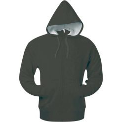 Bluza z kapturem z kieszeniami kangurkami Kariban. Zielone bluzy damskie KARIBAN, l, bez wzorów, z bawełny, z kapturem. Za 267.00 zł.