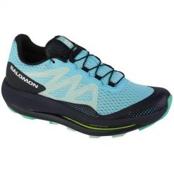 Buty do biegania damskie Salomon Pulsar Trail W. Niebieskie obuwie sportowe damskie Salomon, z materiału, bez zapięcia, do biegania. Za 716.00 zł.