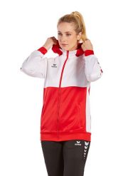 Kurtka treningowa z kapturem dla kobiet Erima Six Wings. Białe kurtki sportowe damskie Erima, bez wzorów, z bawełny, z kapturem. Za 250.50 zł.