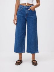 Jeansy culotte - niebieski. Niebieskie jeansy damskie Reserved. Za 129.99 zł.