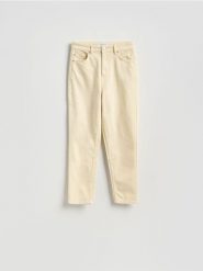 Jeansy mom fit - żółty. Żółte jeansy damskie Reserved. Za 129.99 zł.