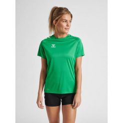 Koszulka sportowa z krótkim rękawem damska Hummel Core XK Poly T-Shirt S/S Woman. Czarne koszulki sportowe damskie Hummel, s, bez wzorów, bez ramiączek, do piłki ręcznej. Za 118.50 zł.