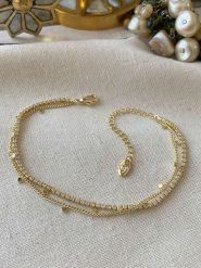 Luseera Pozłacana bransoletka z elementami ozdobnymi rozmiar: onesize. Żółte bransoletki damskie Luseera, pozłacane. Za 43.99 zł.