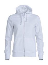Clique Basic Hoody Full Zip Women – damska bluza z kapturem biała – white. Białe bluzy damskie CLIQUE, xl, bez wzorów, z bawełny, z kapturem. Za 187.61 zł.