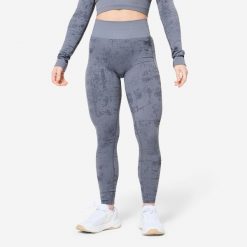 Legginsy fitness damskie Domyos seamless. Szare legginsy damskie DOMYOS, xs, bez wzorów, z elastanu. Za 129.99 zł.