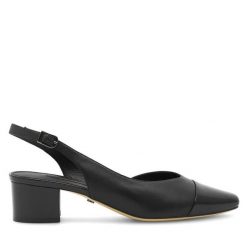 Czółenka GINO ROSSI. Czarne czółenka damskie Gino Rossi, bez wzorów, bez obcasa. Za 279.99 zł.