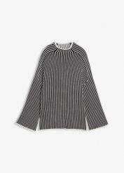 Sweter z golfem z mieszanki wiskozy. Czarne golfy damskie bonprix, bez wzorów, z dzianiny, bez ramiączek. Za 127.99 zł.