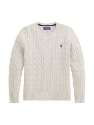 Polo Ralph Lauren Sweter 323702674024 Biały Regular Fit. Białe swetry chłopięce Polo Ralph Lauren, z bawełny, bez kołnierzyka. Za 449.99 zł.