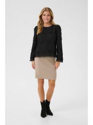 Cream Bluzka w kolorze czarnym rozmiar: 44. Czarne bluzki damskie Cream, bez wzorów, z bawełny, bez kołnierzyka, bez ramiączek. Za 145.45 zł.