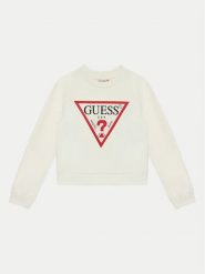Guess Bluza J4YQ22 KA6R4 Écru Regular Fit. Bluzy dziewczęce Guess, z aplikacjami, z bawełny, bez ramiączek, bez kaptura. Za 139.99 zł.
