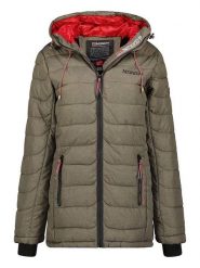 Geographical Norway Płaszcz pikowany "Astana" w kolorze khaki rozmiar: L. Brązowe płaszcze damskie Geographical Norway, l, z aplikacjami, bez kaptura. Za 180.06 zł.