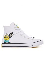 Converse Trampki Minions Chuck Taylor All Star A21403C Biały. Białe trampki damskie Converse, bez wzorów, z materiału, bez zapięcia. Za 399.99 zł.