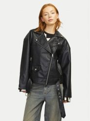 JJXX Kurtka z imitacji skóry Frida 12257725 Czarny Loose Fit. Czarne kurtki damskie JJXX, s, bez wzorów, ze skóry, bez kaptura. Za 229.99 zł.