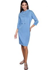 Heine Sukienka w kolorze błękitnym rozmiar: 40. Niebieskie sukienki damskie Heine, bez wzorów, bez ramiączek. Za 113.36 zł.