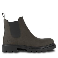 Sztyblety ECCO. Zielone botki damskie ECCO, bez obcasa, na płaskiej podeszwie, bez zapięcia. Za 699.99 zł.