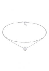 Elli Damski naszyjnik Choker Basic warstwowy z kamieniem księżycowym w srebrze próby 925 Sterling Silver Naszyjniki 1 ct. Szare naszyjniki damskie Elli, z kamieniem księżycowym, srebrne. Za 293.99 zł.