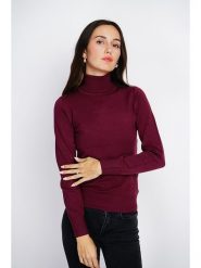 ASSUILI Kaszmirowy sweter w kolorze bordowym rozmiar: 38. Czerwone golfy damskie Assuili, z kaszmiru, bez kołnierzyka. Za 114.44 zł.
