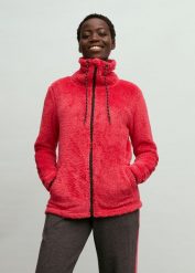Bluza rozpinana z polaru, wygodny fason. Czerwone bluzy damskie bonprix, bez wzorów, z polaru, bez kaptura. Za 99.99 zł.