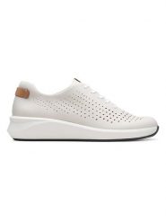 Clarks Skórzane sneakersy w kolorze białym rozmiar: 42. Białe obuwie sportowe damskie Clarks, bez zapięcia. Za 290.95 zł.